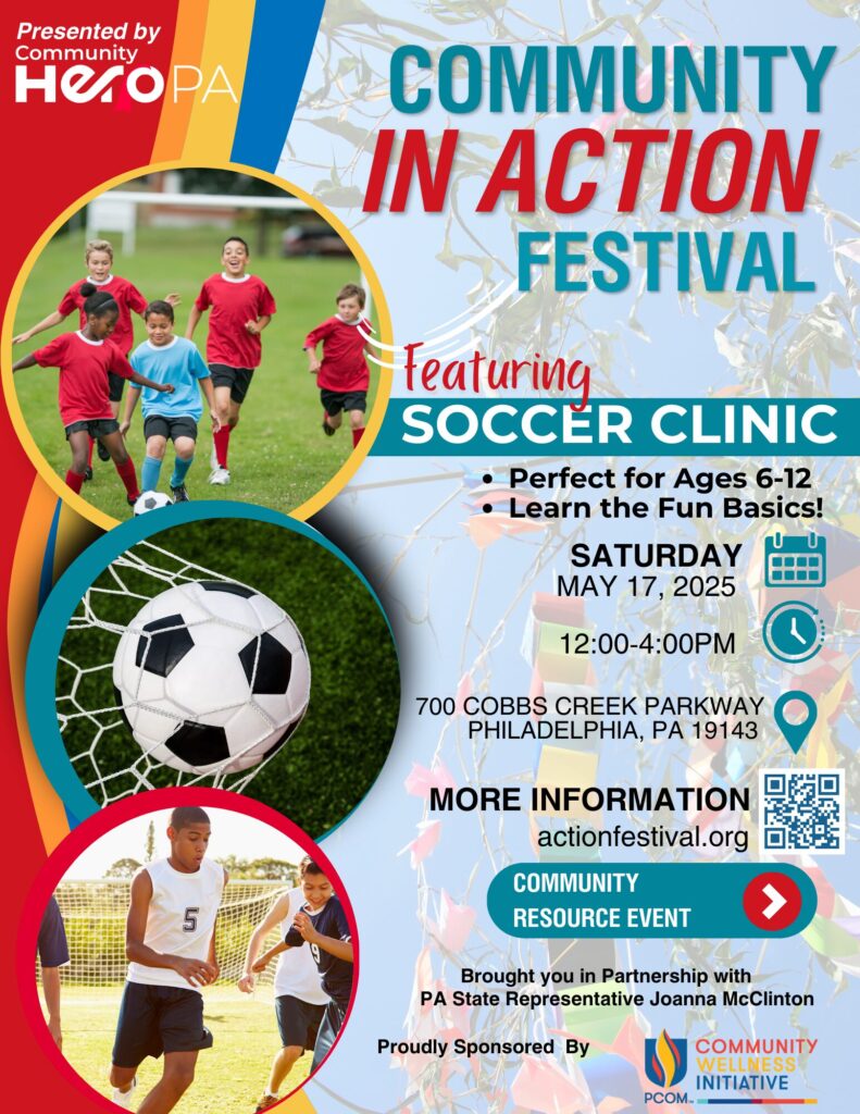 2025 Community in Action Festival Soccer Clinic Flyer